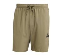 (XS, Khaki/White) Adidas Mens 3 Stripes Shorts