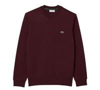Lacoste Mens Fleece Crew Neck Sweatshirt - Maroon Red - Maroon Red - XS