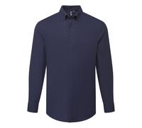 (XS, Navy) Premier Mens Supreme Oxford Long-Sleeved Formal Shirt