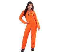 (XS, Orange) Smiffys Womens/Ladies Escaped Prisoner Costume
