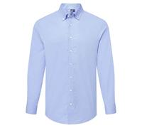 (XS, Oxford Blue) Premier Mens Supreme Oxford Long-Sleeved Formal Shirt
