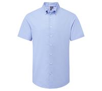 (XS, Oxford Blue) Premier Mens Supreme Oxford Short-Sleeved Formal Shirt