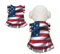 XS Pet Dog Breathable Beautiful American flag Print Sleeveless T-Shirt