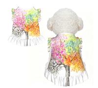 XS Pet Dog Breathable Four Seasons Spring Tree Print Sleeveless T-Shirt