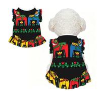 XS Pet Dog Breathable Runner Swedish Dala Horse Folk Print Sleeveless T-Shirt