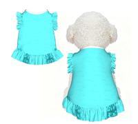 XS Pet Dog Breathable Teal Blue Print Sleeveless T-Shirt