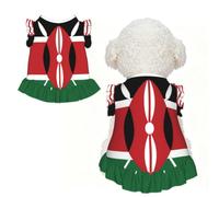 XS Pet Sleeveless Flag of Kenya Print T-Shirt Skirt Clothes
