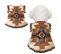 XS Pet Sleeveless Native American Patterns Print T-Shirt Skirt Clothes