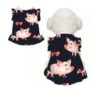 XS Pet Sleeveless Red Cute Piggy Print T-Shirt Skirt Clothes