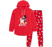 (XS, Red) Mickey Mouse Womens/Ladies Borg Pyjama Set