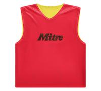 (XS-S, Red/Yellow) Mitre Mens Pro Logo Reversible Training Bib