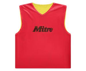 (XS-S, Red/Yellow) Mitre Mens Pro Logo Reversible Training Bib