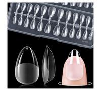 XS Short Almond Nail Tips for Salon: Gelike EC Soft Gel Nail Tip Easy and Long Last- 240pcs 12 Sizes for DIY Practice Art Design at Home