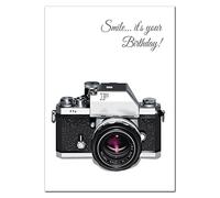 XS size Stunning Birthday Card for Photographer - Unusual Unique Camera - Photography Enthusiasts - Perfect Cards Men or Women - Modern Vector Art Design - Superior Printing - Premium Quality Wishes