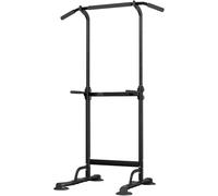 XS Sports Multi-Function Pull Up and Dip Station with Adjustable Height, Dip Bars, Press Up, Knee Raises, Chin Up Bar Compact Fitness Tower for Calisthenics & Home Gym
