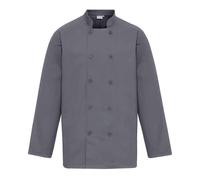 (XS, Steel) Premier Mens Long-Sleeved Chef Jacket