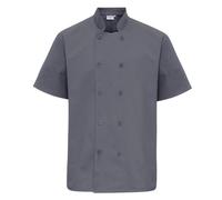 (XS, Steel) Premier Mens Short-Sleeved Chef Jacket