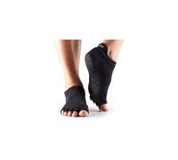 (XS) ToeSox Half Toe Low Rise Pilates Yoga Dance Grip Socks Barefoot - Black
