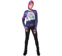 (XS (UK 6-8)) Adult Brite Bomber Top and Snood - Fortnite - Ladies Costume