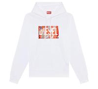 (XS, White) Diesel Mens Torn Logo Hoodie