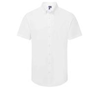 (XS, White) Premier Mens Supreme Oxford Short-Sleeved Formal Shirt
