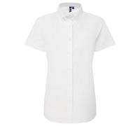 (XS, White) Premier Womens/Ladies Supreme Oxford Short-Sleeved Formal Shirt