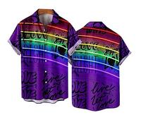 Xsayjia Rainbow Hawaiian Shirt Love is Love Unisex Shirt Men Women Support Pride Personalize Shirt Gift S-6XL