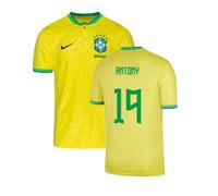Brazil 2022 - 2023 Little Boys Home Shirt - Antony 19 in Yellow | Size: XS Brazil Yellow XS