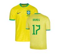 Brazil 2022 - 2023 Little Boys Home Shirt - Bruno G 17 in Yellow | Size: XS Brazil Yellow XS