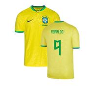 Brazil 2022 - 2023 Little Boys Home Shirt - Ronaldo 9 in Yellow | Size: XS Brazil Yellow XS