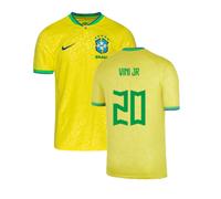 Brazil 2022 - 2023 Little Boys Home Shirt - Vini Jr 20 in Yellow | Size: XS Brazil Yellow XS
