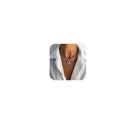 XSBODY Charm Gold Open Collar Necklace with Pendant Blue Teardrop Party Rhinestone Statement Choker Necklace for Women Handmade, Adjustable, Copper, Crystal