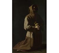 XSBPDPII Oil Painting Canvas Poster Prints Canvas Print Picture Saint Francis in by Francisco De Zurbaran Retro Wall Poster for Wall Decor 60x90cm