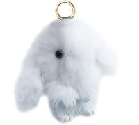 Xsclpomddy Plush Rabbit Keyring, White, 15cm, Key Chain, Unisex
