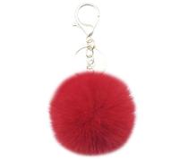 Xsclpomddy Pom Pom Keychain Faux Fur Ball Keychains Fluffy Keyring Tote Pendant Car Bag Soft Plush Charm,red color