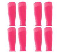 XSCQ 2/4/12 Pairs Pro Soccer Leg Sleeves Socks, Scrunch Leg Sleeve, Compression for Calf (One size for kids,Pink-4Pairs)