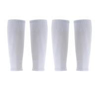 XSCQ 2/4/12 Pairs Pro Soccer Leg Sleeves Socks, Scrunch Leg Sleeve, Compression for Calf (One size for adults,White-2Pairs)