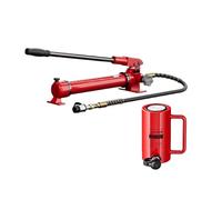 XSDAJSD 10T Capacity Hydraulic Cylinders, Hydraulic Jacks With Hand Pumps, Jacks With 100mm/4in Stroke, Portable Hydraulic Jacks,Hydraulic Lifting Cylinders(20T jack+CP-700 hand pump)