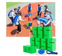 XSDAJSD Team Building Block Tower Games, Group Outdoor Activities Fun Competition Games, Promoting Friendly Communication(Green,8PCS)