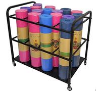 XSDAJSD Yoga Mat Holder Basket - Sturdy Rolling Cart With Wheels For Large Capacity Foam Roller Yoga Mat Storage - Best Organizer Rack