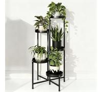 Xsdgi Foldable Plant Stand 5-Tier, outdoor heavy duty plant risers with 5 Shape Adjustable, multi-functional metal plant pot stand for indoor、outdoor Balcony Garden room- For UK Small Flats & Renters