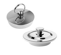 XSDSLS 2 Pcs Universal Sink Plug Bath Plug 40-45mm Stainless Steel Silicone Sink Plug for Bathroom and Kitchen Replacement Drain Stopper