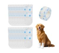 XSDSLS 20PCS Disposable Dog Socks Dog Boots for Injured Paws Waterproof Stop Licking Pet Socks for Dogs Paw Bandage Cover Dog Shoes for 16~38 lb Medium Dogs,Indoor & Outdoor Walking Use (White, S)