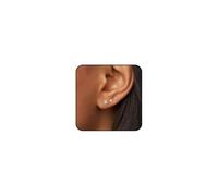 XSDSLS 3 Pairs Stud Earrings for Women Tiny Studs Small Ear Stud Hypoallergenic Mini Flowers Cubic Zirconia Studs Jewelry Gift for Women(Rose gold)