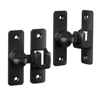 XSDSLS 4PCS Barn Door Latches,Aluminum Alloy Sliding Door Latch,Gate Lock,Gate Latch Flip Slide Latch Hardware for Door Window Wine Cabinet Bathroom Outdoor Garage Garden (Black)