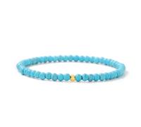 XSDSLS Bead Bracelets for Women 4mm Natural Stone Bracelet Gemstone Stone Bracelet 4mm Round Beads Stretch Bracelets Jewellery Gifts for Women Girls (Turquoise)