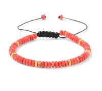 XSDSLS Beaded Bracelets Adjustable 4mm Natural Stone Bracelets Yoga Beaded Bracelet Gemstone Beads Bracelet Handmade Bead Braceletes Emperor Stone Gifts for Women Men (Red-2)
