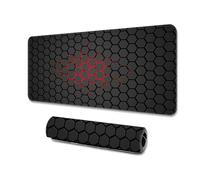XSDSLS Gaming Mouse Mat, Large Mouse Pad 600x300 XL mousepad Anti-Fray Stitched Edges, Non-Slip Rubber Base,Keyboard Desk Pad, Improved Precision and Speed, Black (Red version)