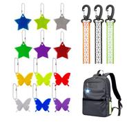 XSDSLS Safety Reflector Pendant 15 Pcs Safety Reflector with Chains Kids Reflective Keyrings Waterproof Star Pendants Reflectors Bag Reflective Keychain for Backpack Cycling Walking Running (Set1)