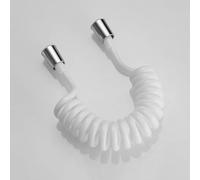 XSDSM ABS Spring Telescopic Shower Hose Kink Resistance Large Bore Shower Hose,White
